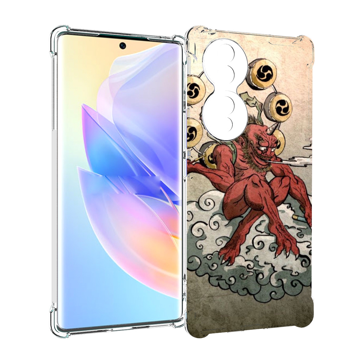 

Чехол MyPads красный чертик на облаке для Honor 70, Прозрачный, Tocco