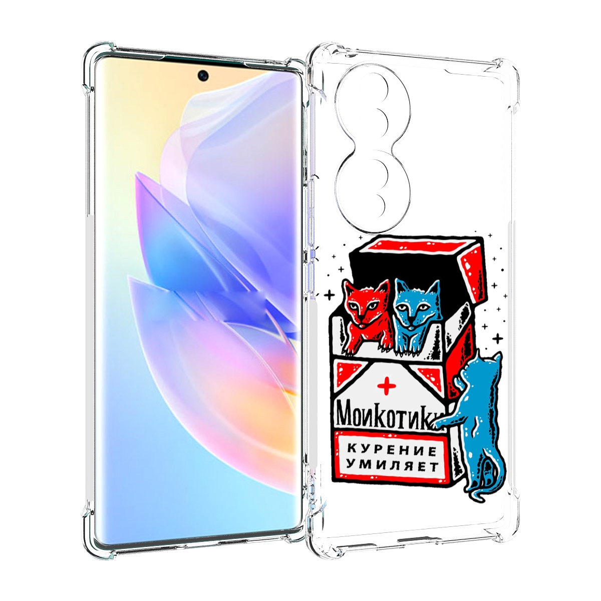 

Чехол MyPads красно-синие-коты для Honor 70, Прозрачный, Tocco