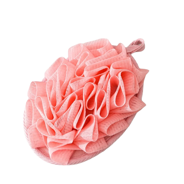 фото Мочалка для тела массажная со скрабером доляна афродита, 11×16 см, цвет розовый