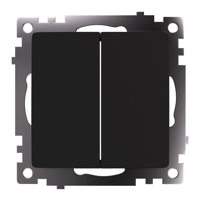 Переключатель 2-клавишный (механизм), 250В, 10А, STEKKER серия Катрин, черный, GLS10-7107-