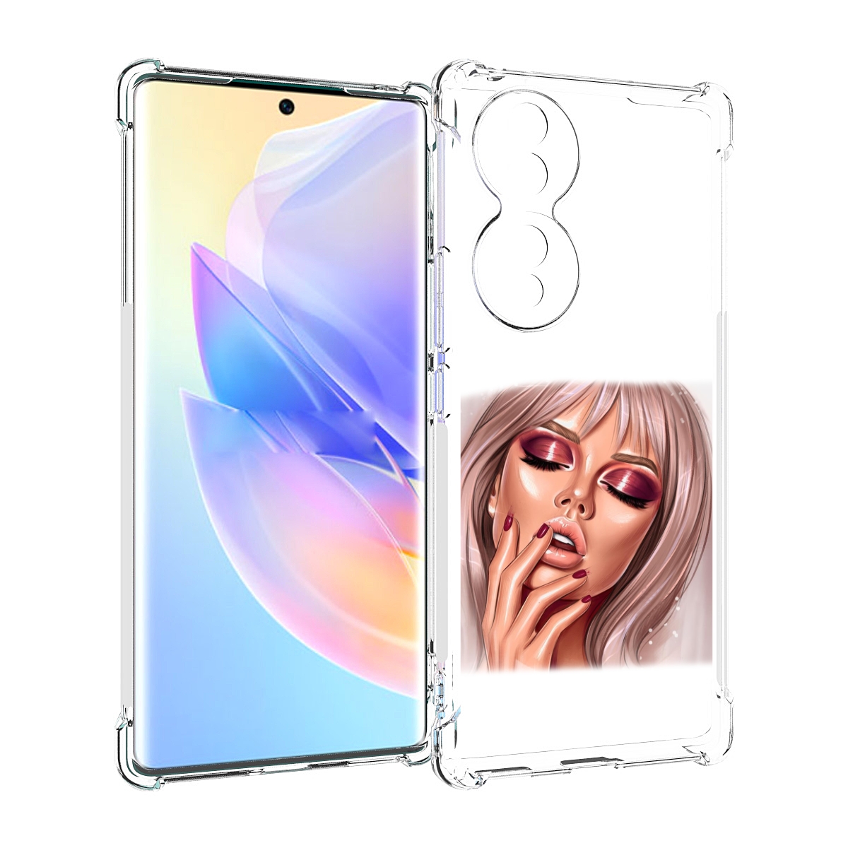 

Чехол MyPads красивый-портрет-девушки женский для Honor 70, Прозрачный, Tocco