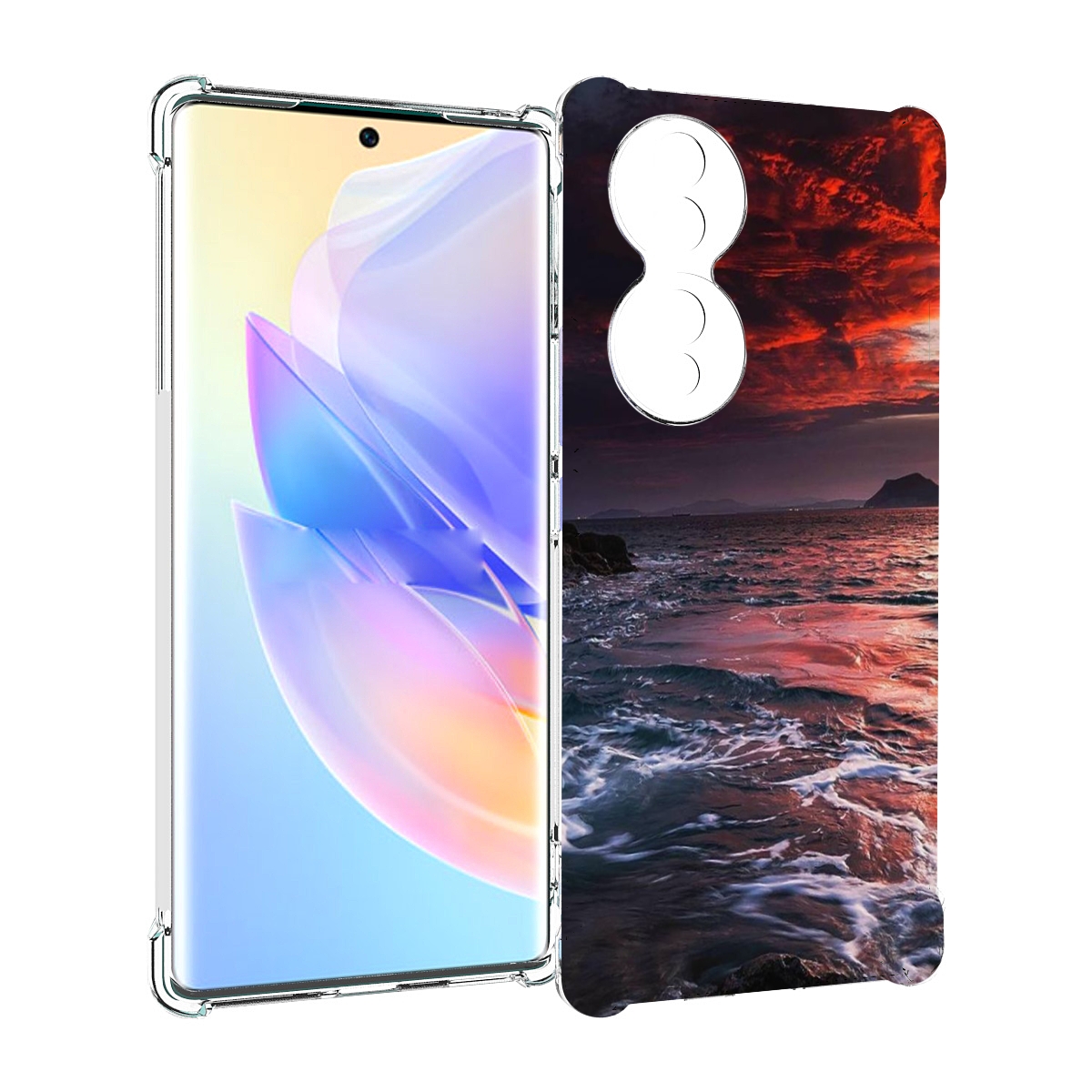 

Чехол MyPads красивый залив для Honor 70, Прозрачный, Tocco
