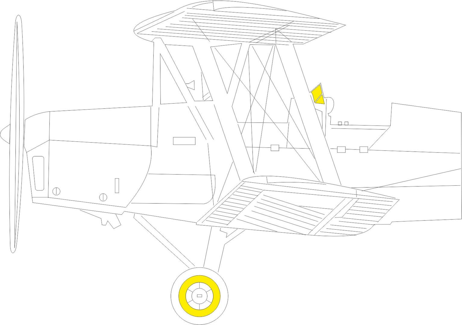 

JX273 Eduard 1/32 Окрасочная маска для DH. 82A Tiger Moth, JX273