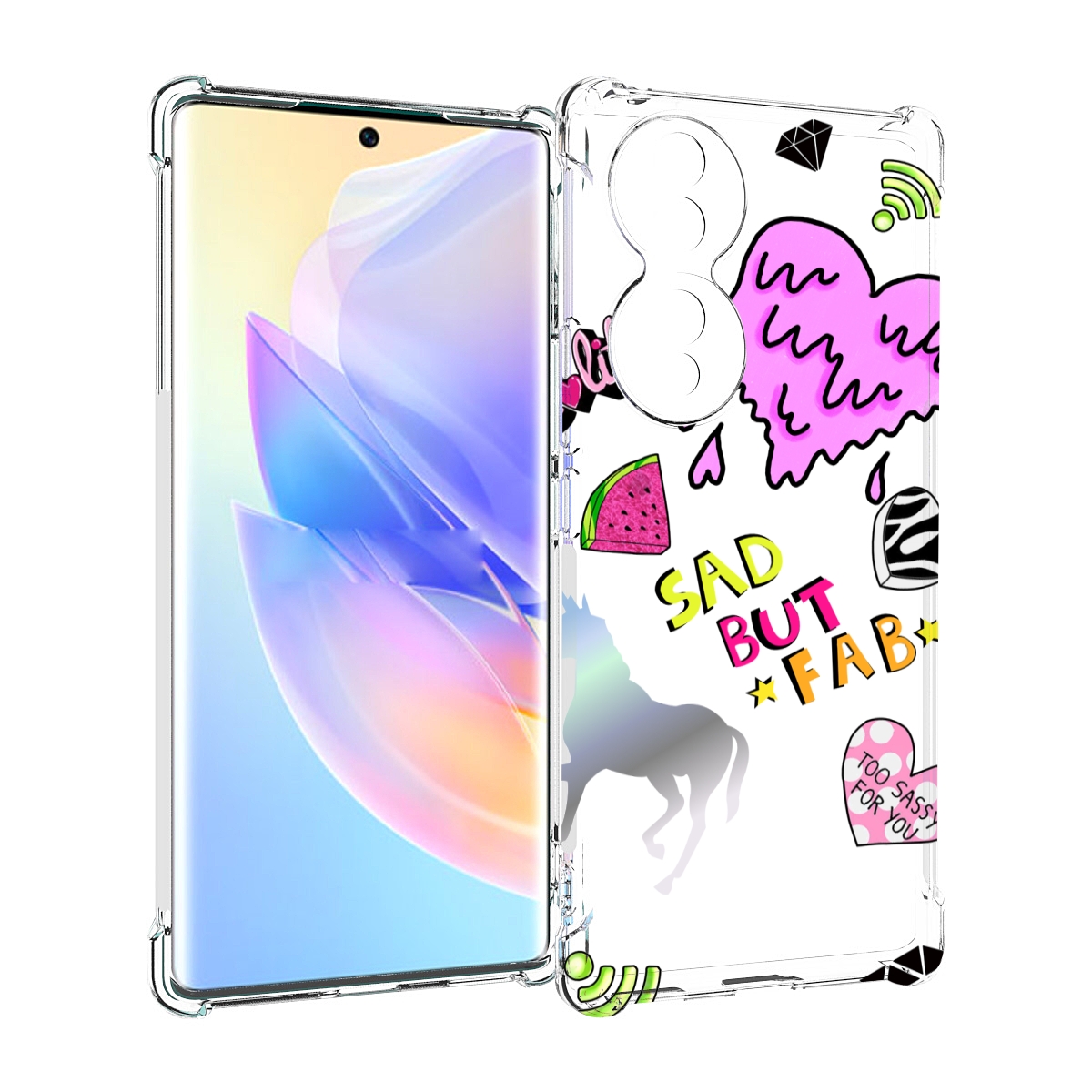 

Чехол MyPads красивые-смайлики для Honor 70, Прозрачный, Tocco