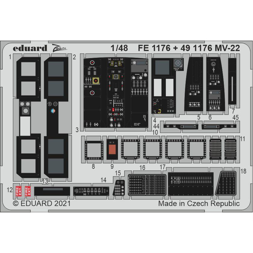 

FE1176 Eduard 1/48 Фототравление для MV-22, Однотонный, FE1176