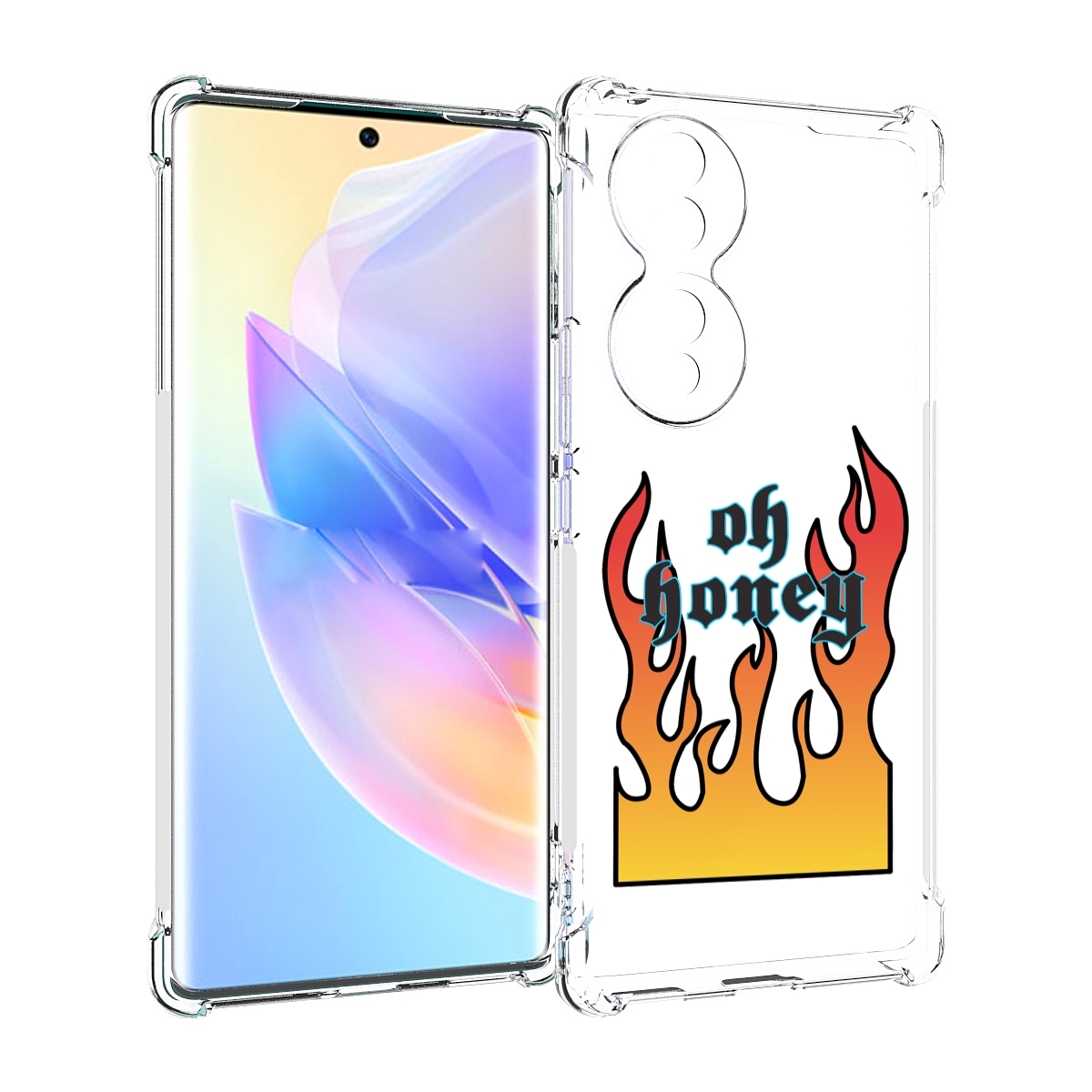 

Чехол MyPads красивое-пламя для Honor 70, Прозрачный, Tocco