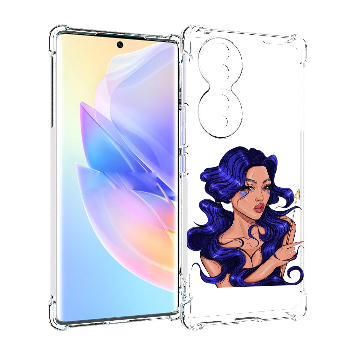 

Чехол MyPads красивая-девушка-с-синими-волосами женский для Honor 70, Прозрачный, Tocco