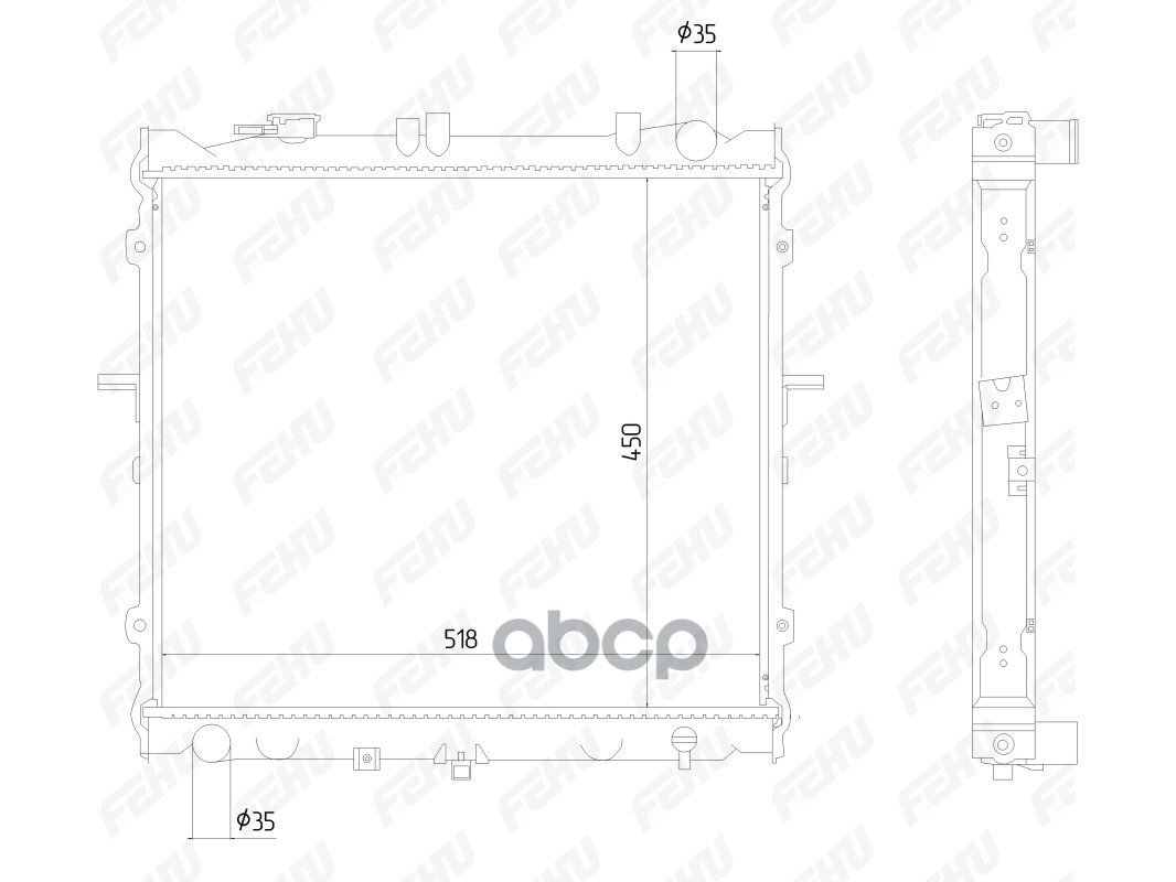 Радиатор охлаждения двигателя FEHU FRC1070