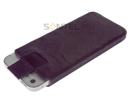 

Кожаный чехол с язычком VIP BOX для iPhone 5 Vintage фиолетовый