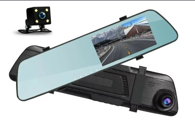 Зеркало видеорегистратор с камерой заднего вида Vehicle DVR1080