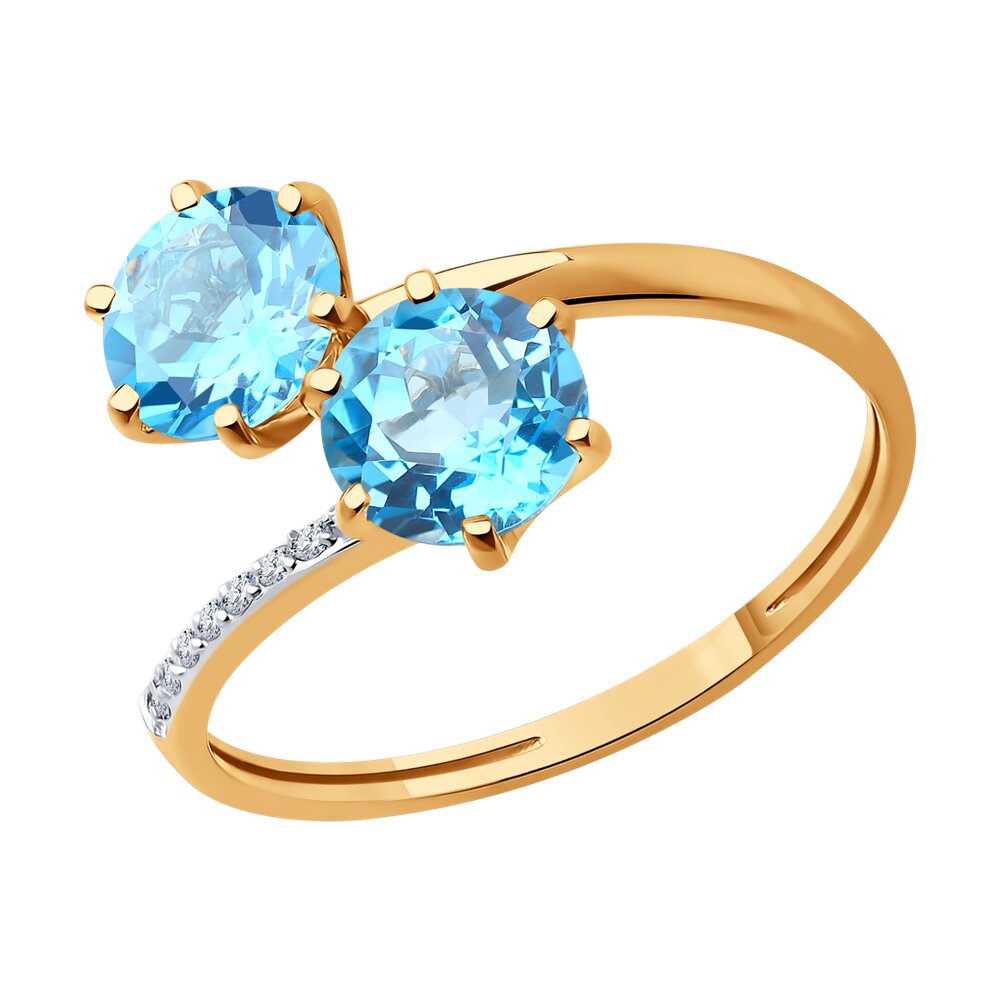 

Кольцо из золота р. , SOKOLOV Diamonds 71-00122, бриллиант\топаз, 71-00122