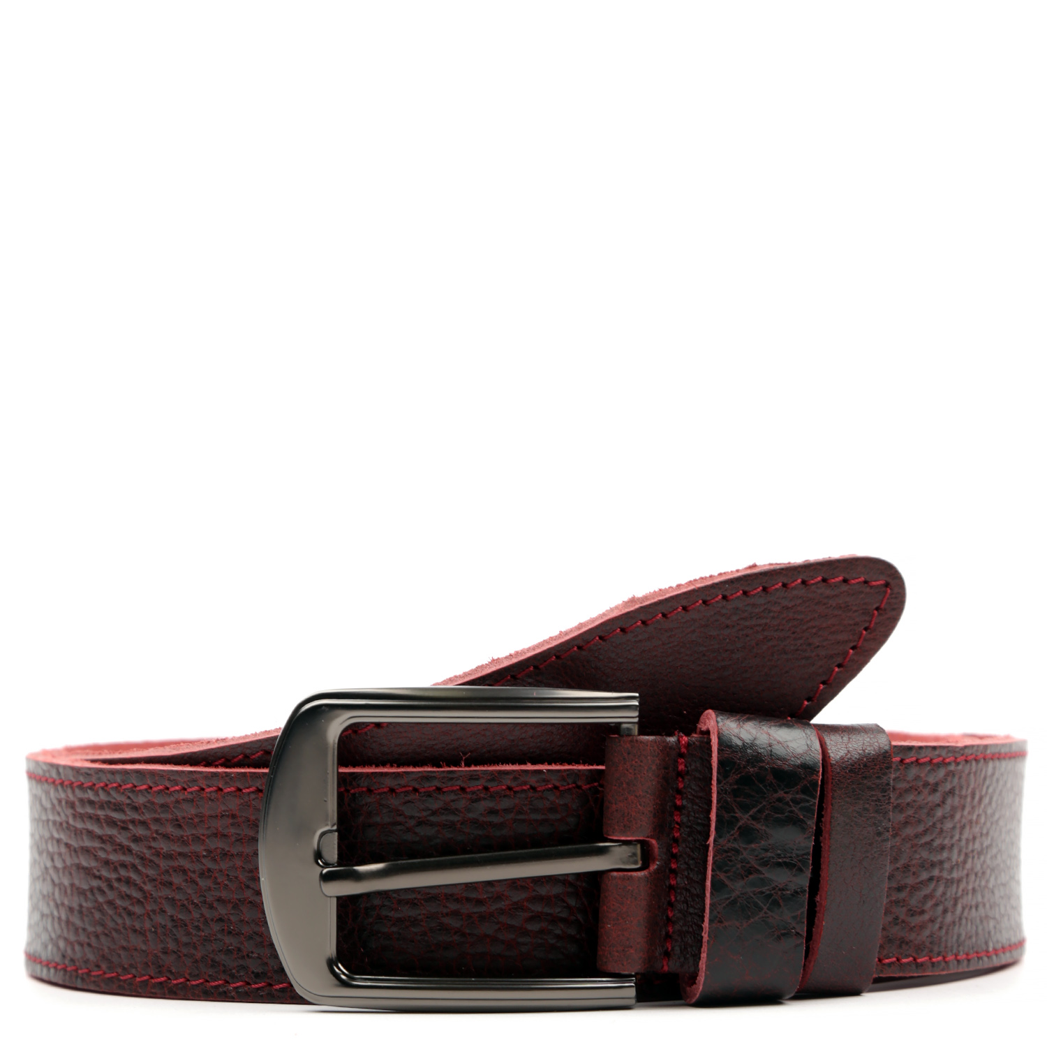 

Ремень мужской FABRETTI FR2497-4 бордовый, 125 см, FR2497-4