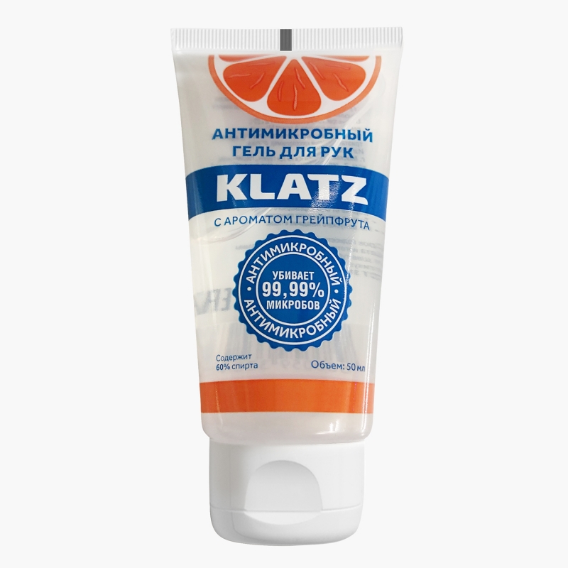 Антимикробный гель для рук KLATZ с ароматом грейпфрута 50 мл гель д рук клинса антисептический с экстр алоэ и витамином е 250мл