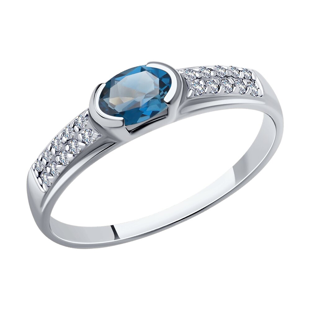 

Кольцо из золота р. , SOKOLOV Diamonds 71-00039-3, бриллиант\топаз, 71-00039-3