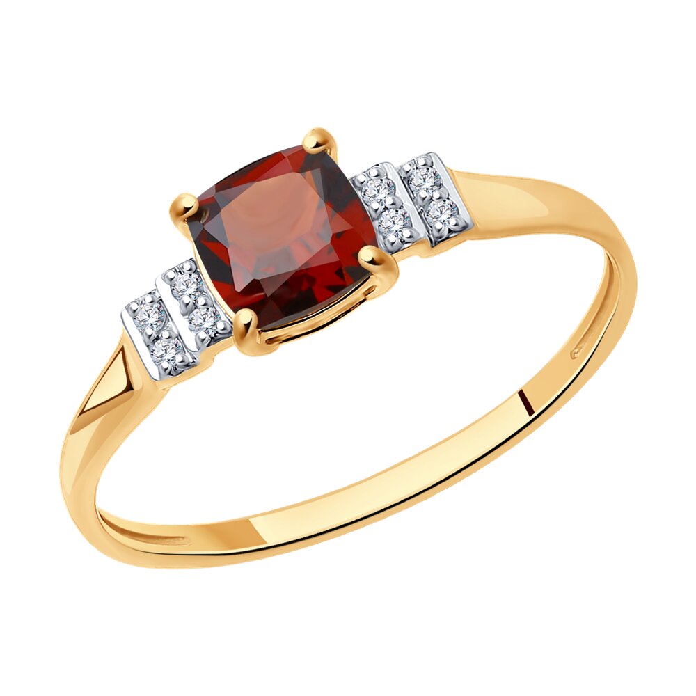 

Кольцо из золота р. , SOKOLOV Diamonds 71-00025, бриллиант\гранат, 71-00025