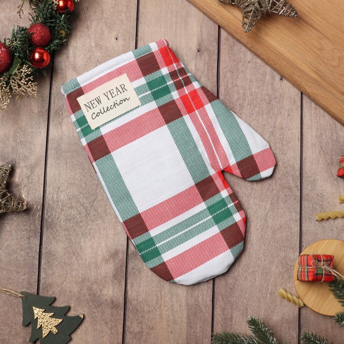 

Варежка-прихватка Этель Нoliday decoration 20х27см, репс, 100% х/л, ватин 250г/м2, Белый;красный;зеленый