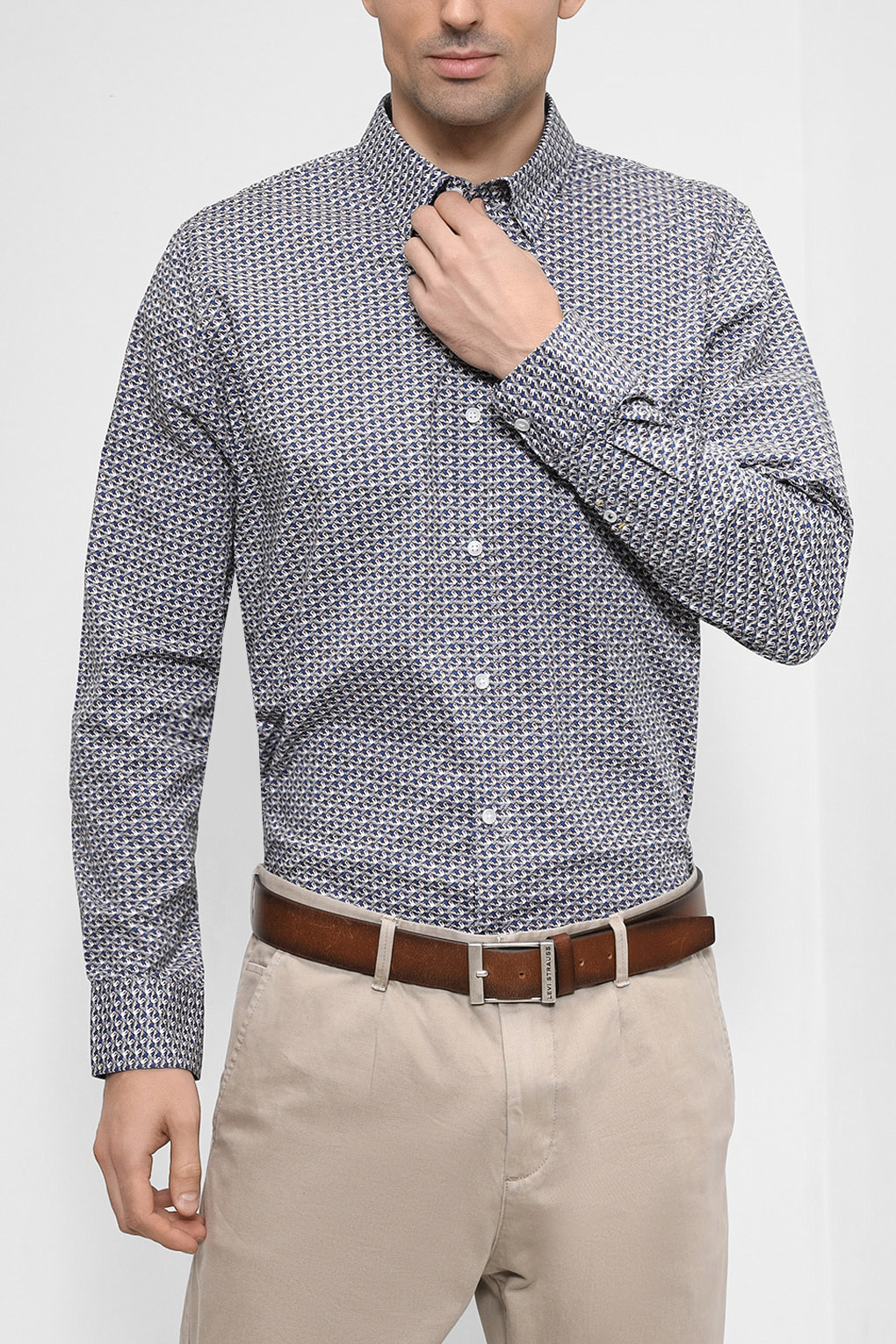 

Рубашка мужская LERROS 21N1470 синяя 3XL, 21N1470