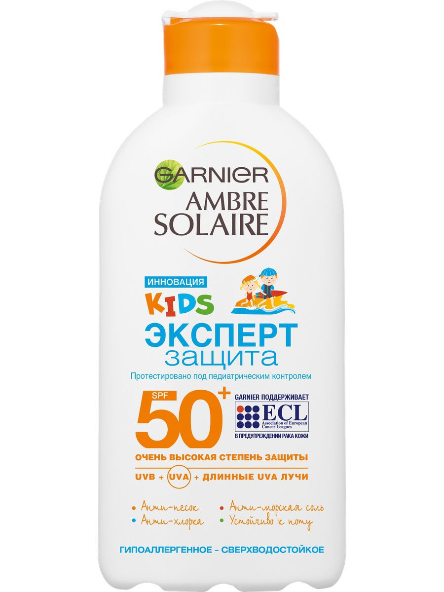 Купить Детское молочко для тела Garnier Ambre Solaire Kids Эксперт защита SPF50+ 200мл