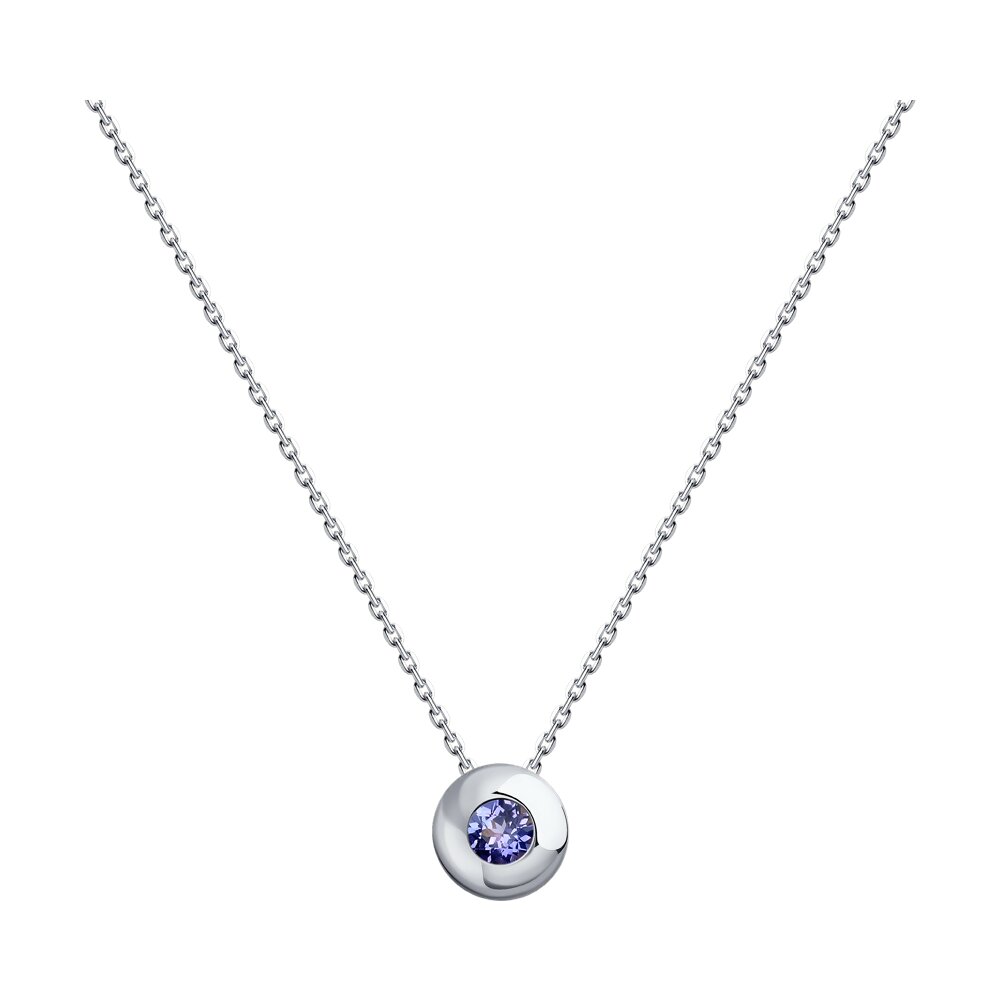 

Колье из белого золота с танзанитом 40 см SOKOLOV Diamonds 6074049-3, 6074049-3