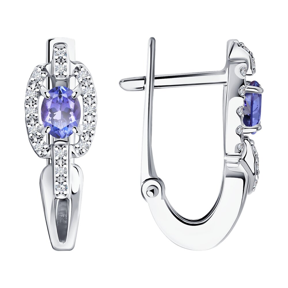 

Серьги из белого золота SOKOLOV Diamonds 6024400-3, бриллиант/танзанит, 6024400-3