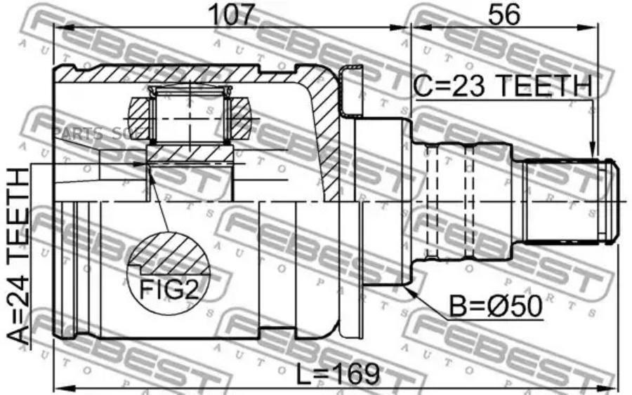 

Шрус внутр левый 24x50x23 toyota highlander 4wd 2007-2013 0111-gsu45lh