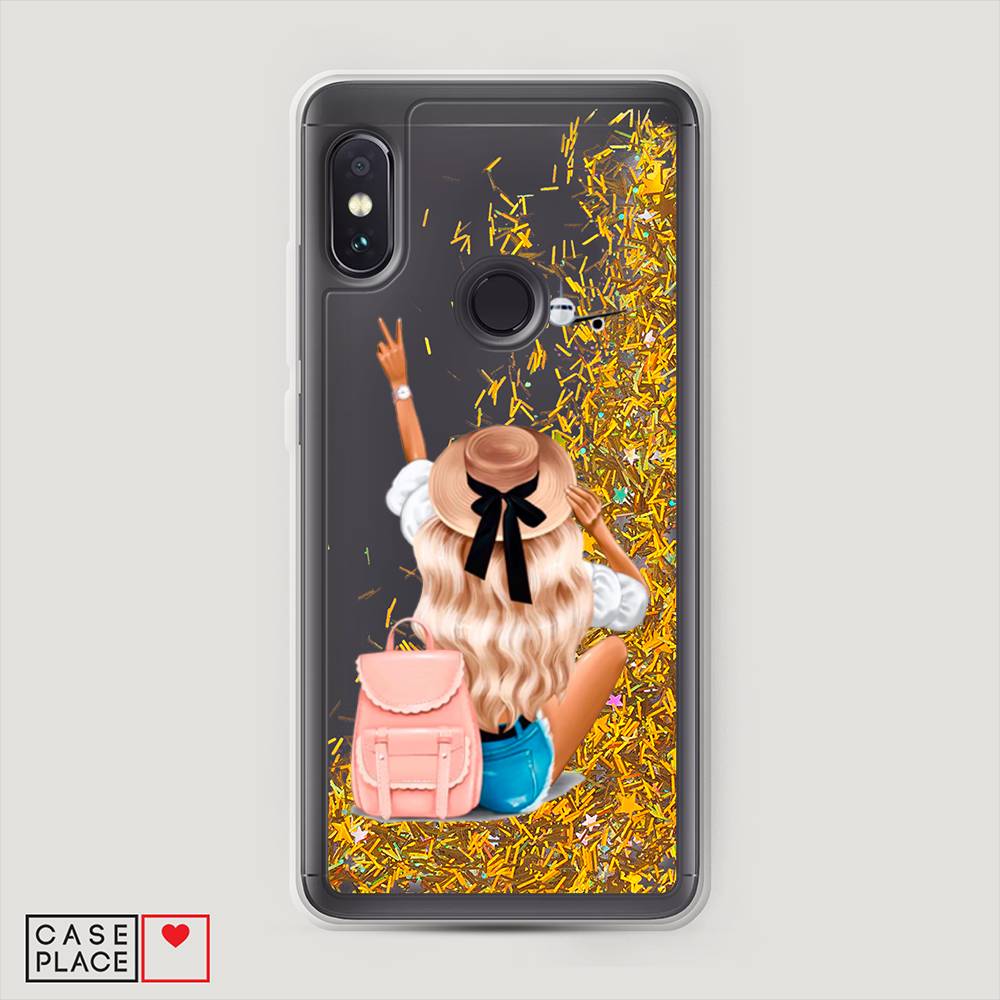 

Жидкий чехол с блестками "Автостопом самолетом" на Xiaomi Redmi Note 5, 32790-1