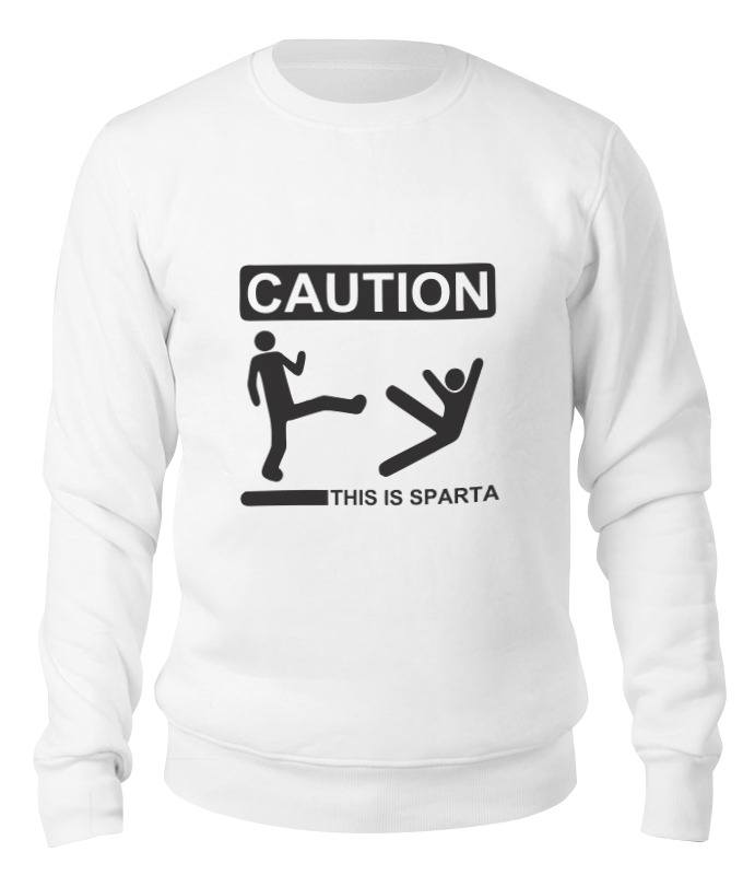 

Свитшот унисекс Printio This is sparta caution. белый L, This is sparta caution.