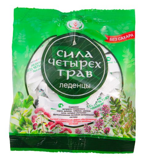 Купить Леденцы сила четырех трав Вулкан без сахара 30 г, Россия