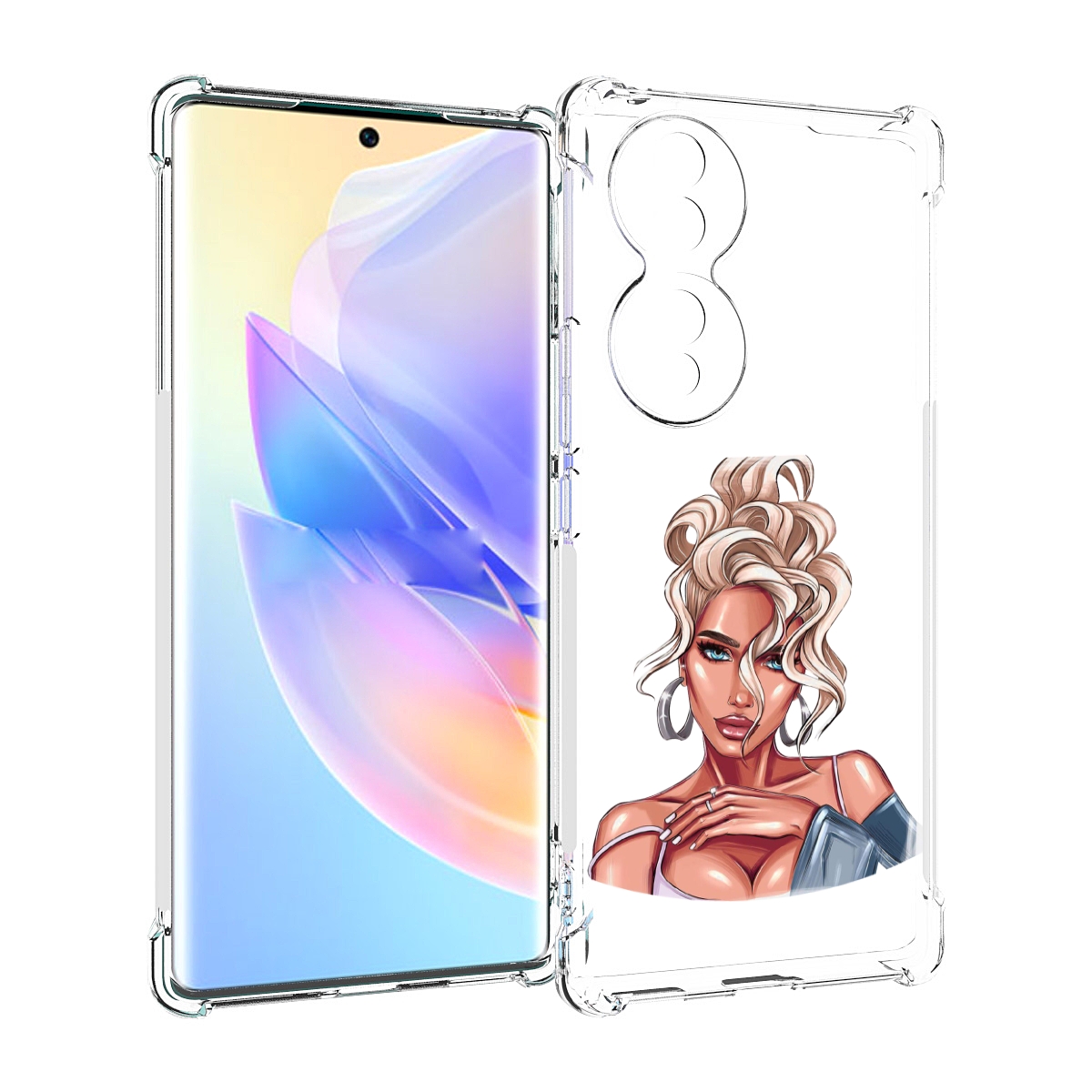 

Чехол MyPads красивая-блондинка женский для Honor 70, Прозрачный, Tocco