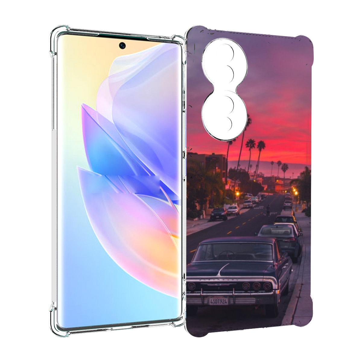 

Чехол MyPads красивая дорога америки для Honor 70, Прозрачный, Tocco