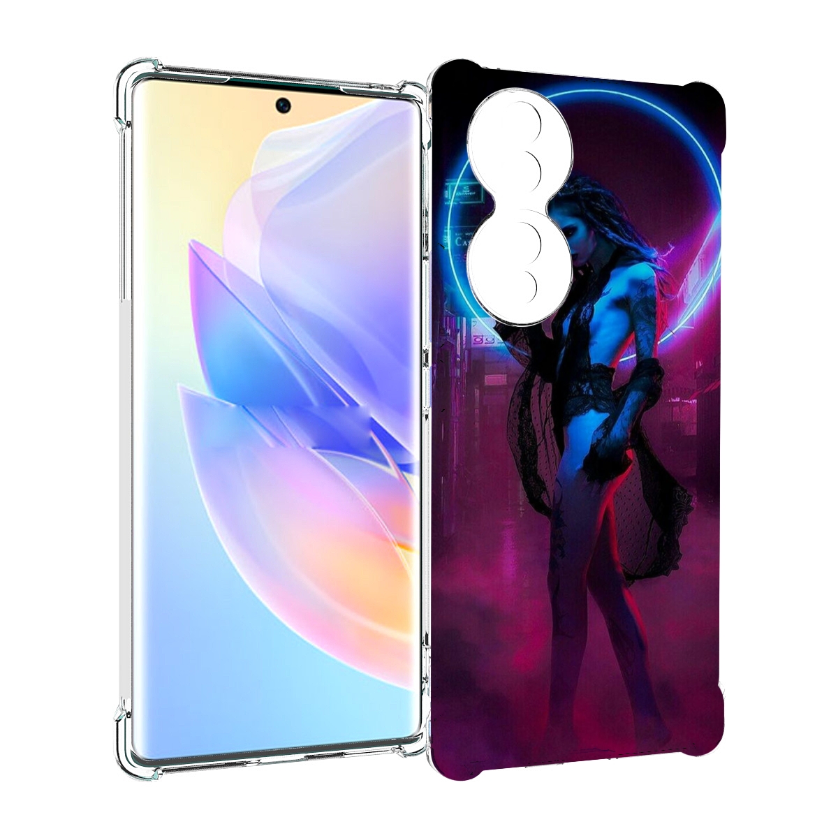 

Чехол MyPads красивая девушка в дыму неон женский для Honor 70, Прозрачный, Tocco