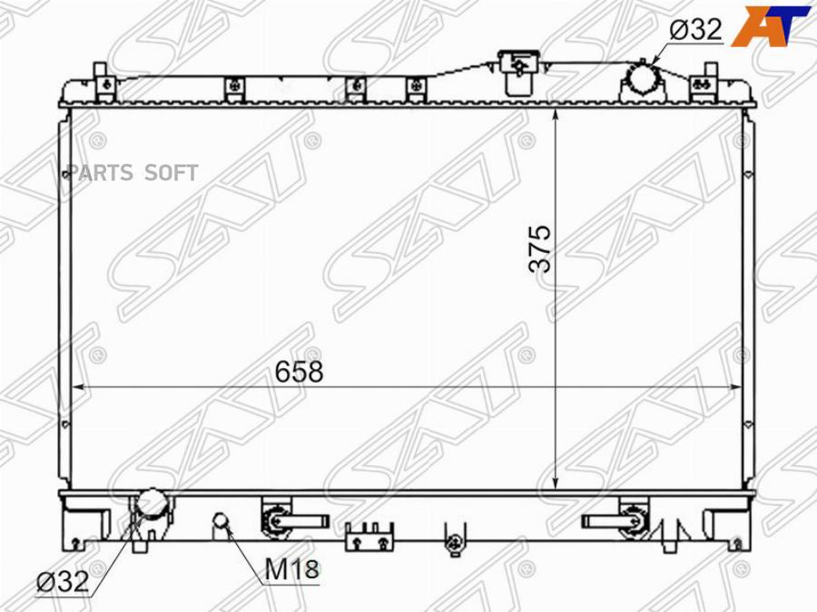 

SAT Радиатор HONDA INSPIRE/SABER/ASCOT/RAFAGA/ACURA TL 2.0/2.5 95-98
