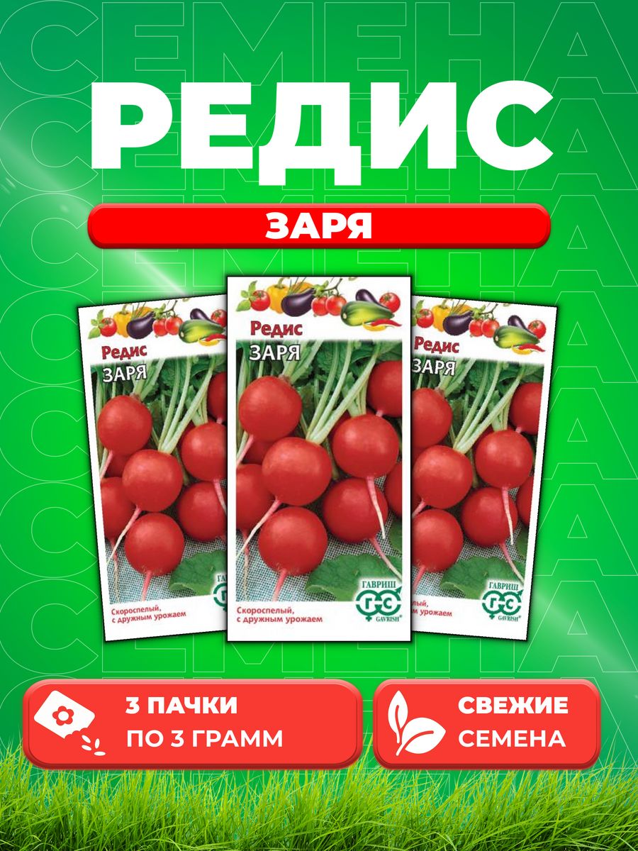 

Семена редис Гавриш Заря 1912236321-3 3 уп.