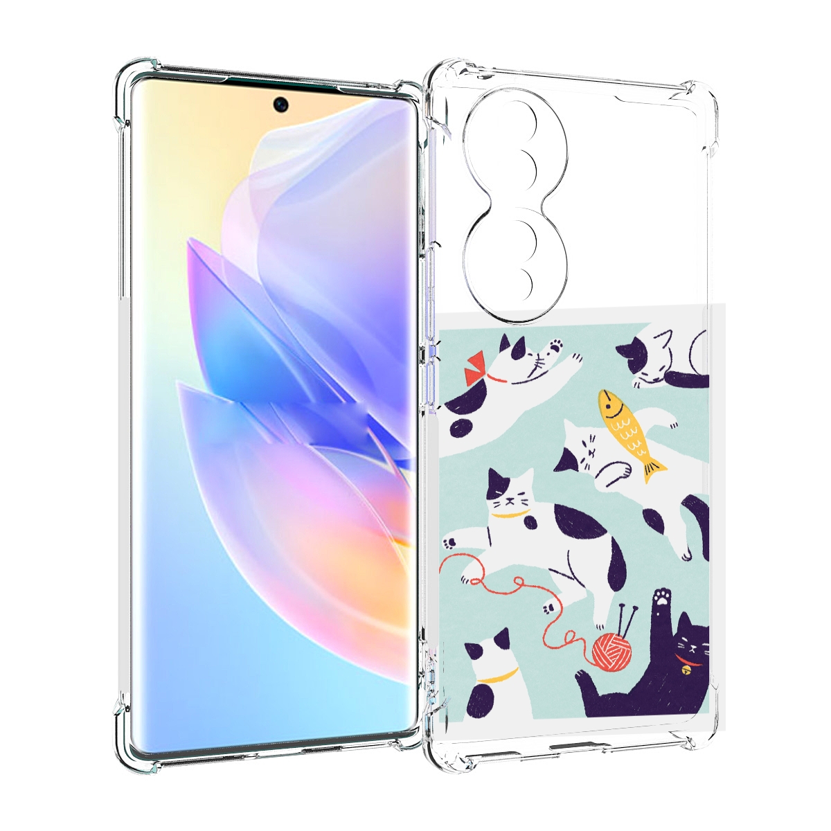 

Чехол MyPads коты-с-клубками для Honor 70, Прозрачный, Tocco
