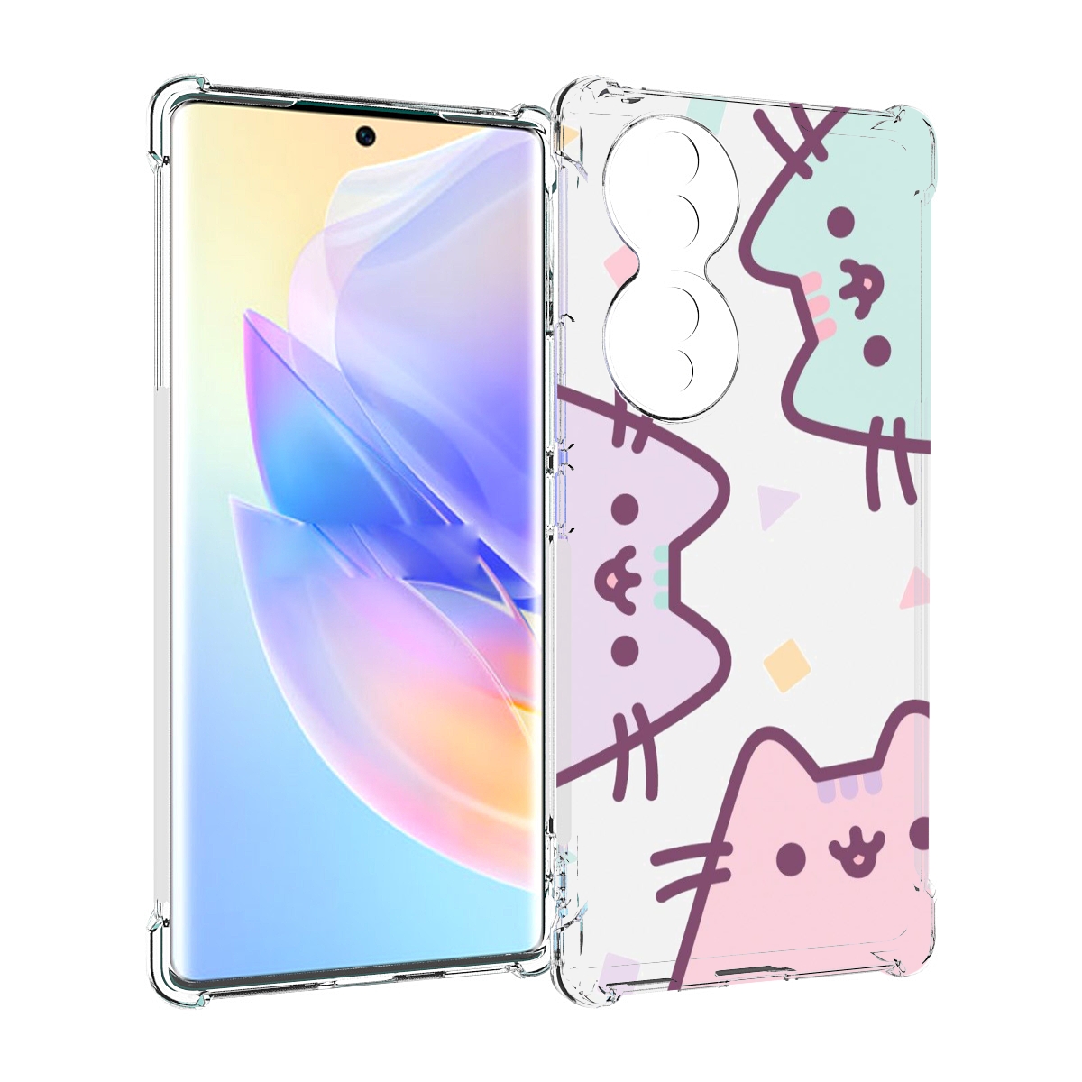 

Чехол MyPads котики зеленый фиолетовый розовый женский для Honor 70, Прозрачный, Tocco