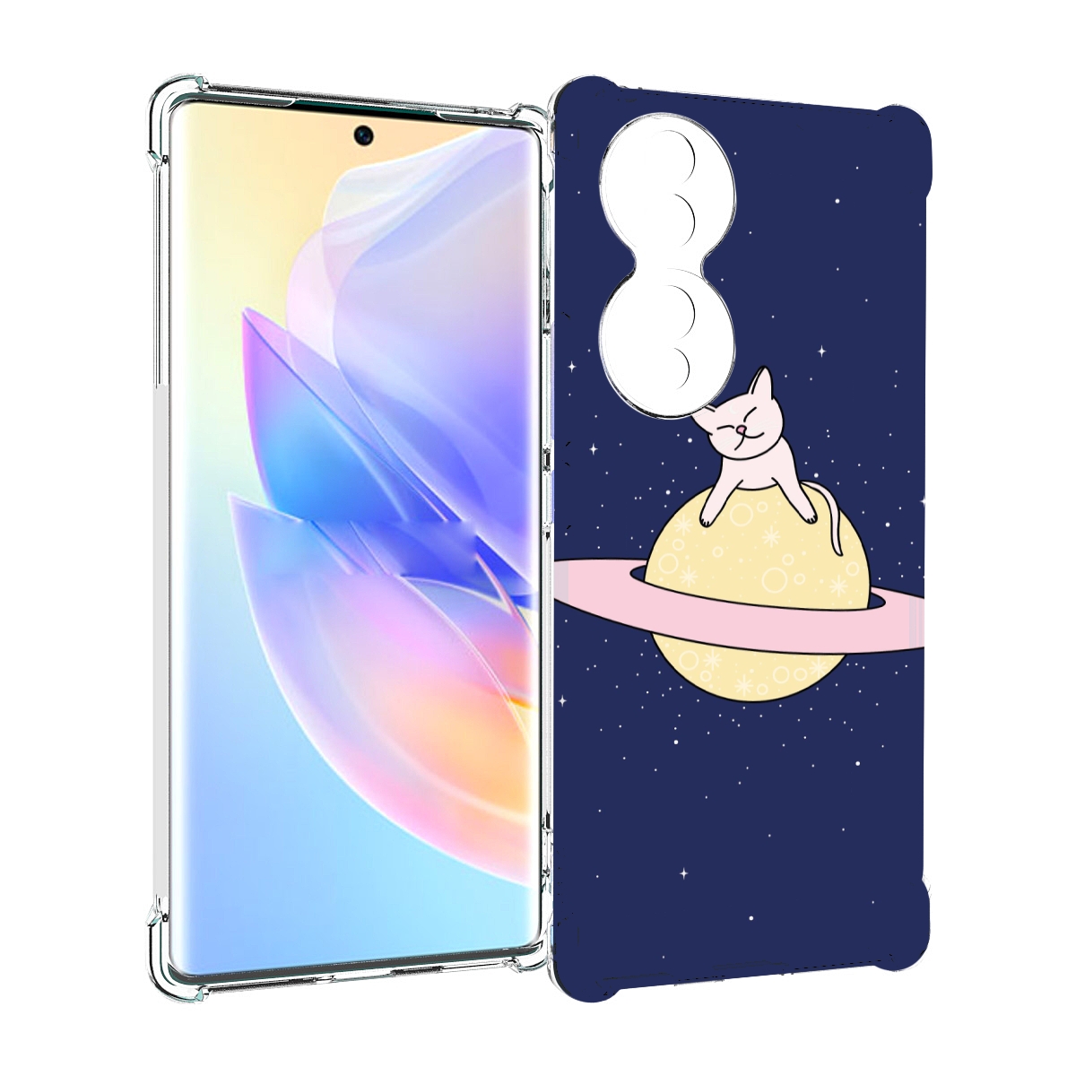 

Чехол MyPads котик на планете для Honor 70, Прозрачный, Tocco
