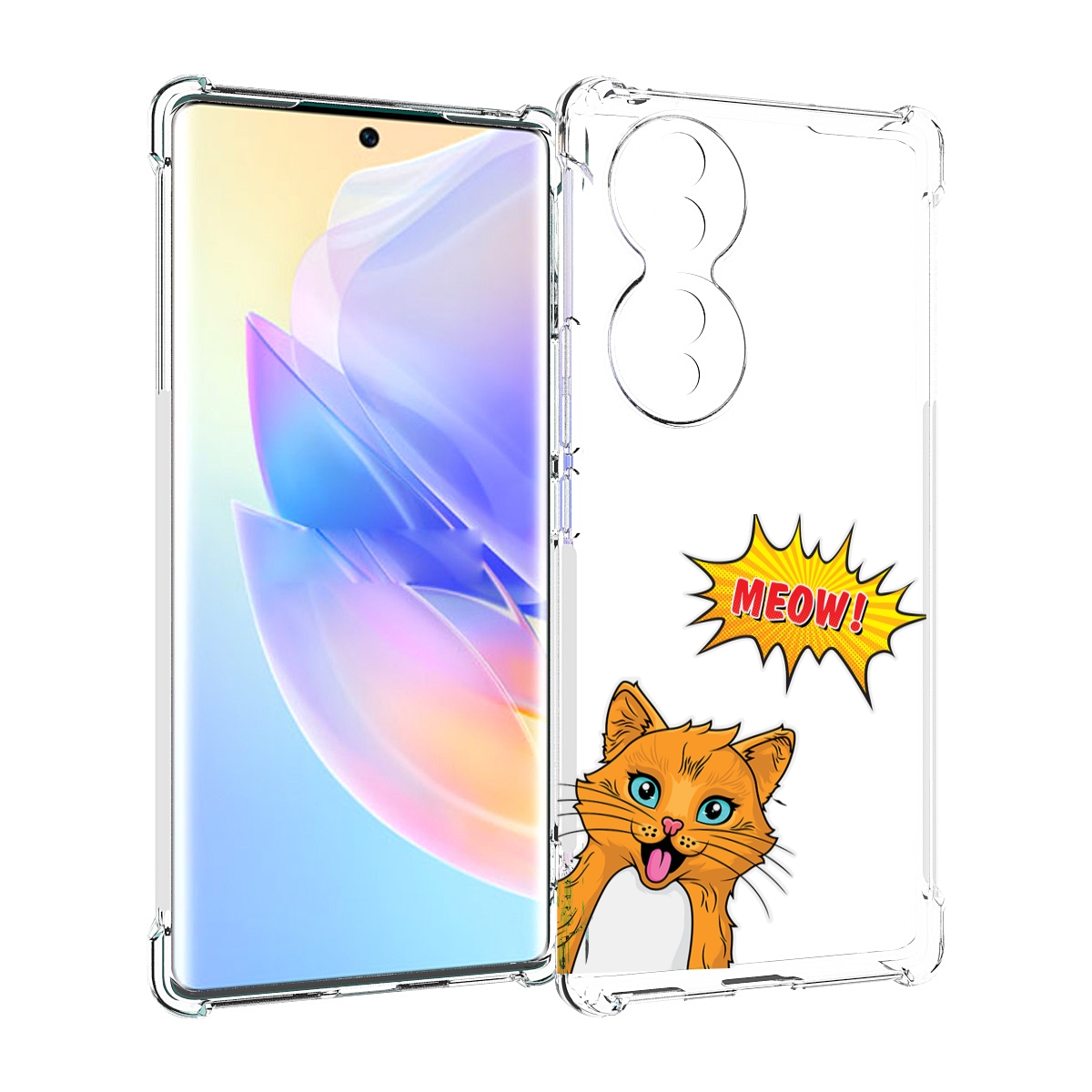 

Чехол MyPads кот-мяу детский для Honor 70, Прозрачный, Tocco