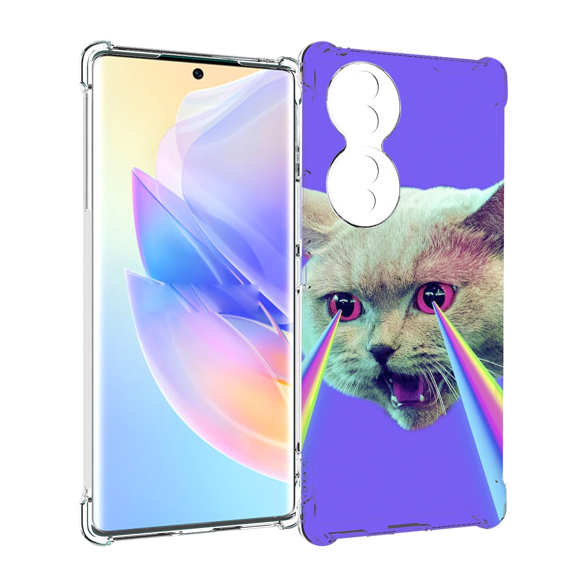 

Чехол MyPads кот с радугой в глазах для Honor 70, Прозрачный, Tocco