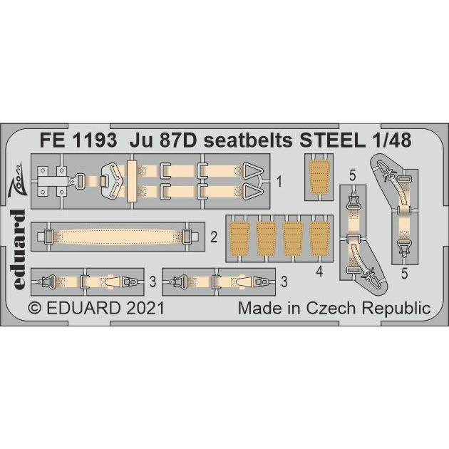 фото Fe1193 eduard 1/48 фототравление для ju 87d стальные ремни