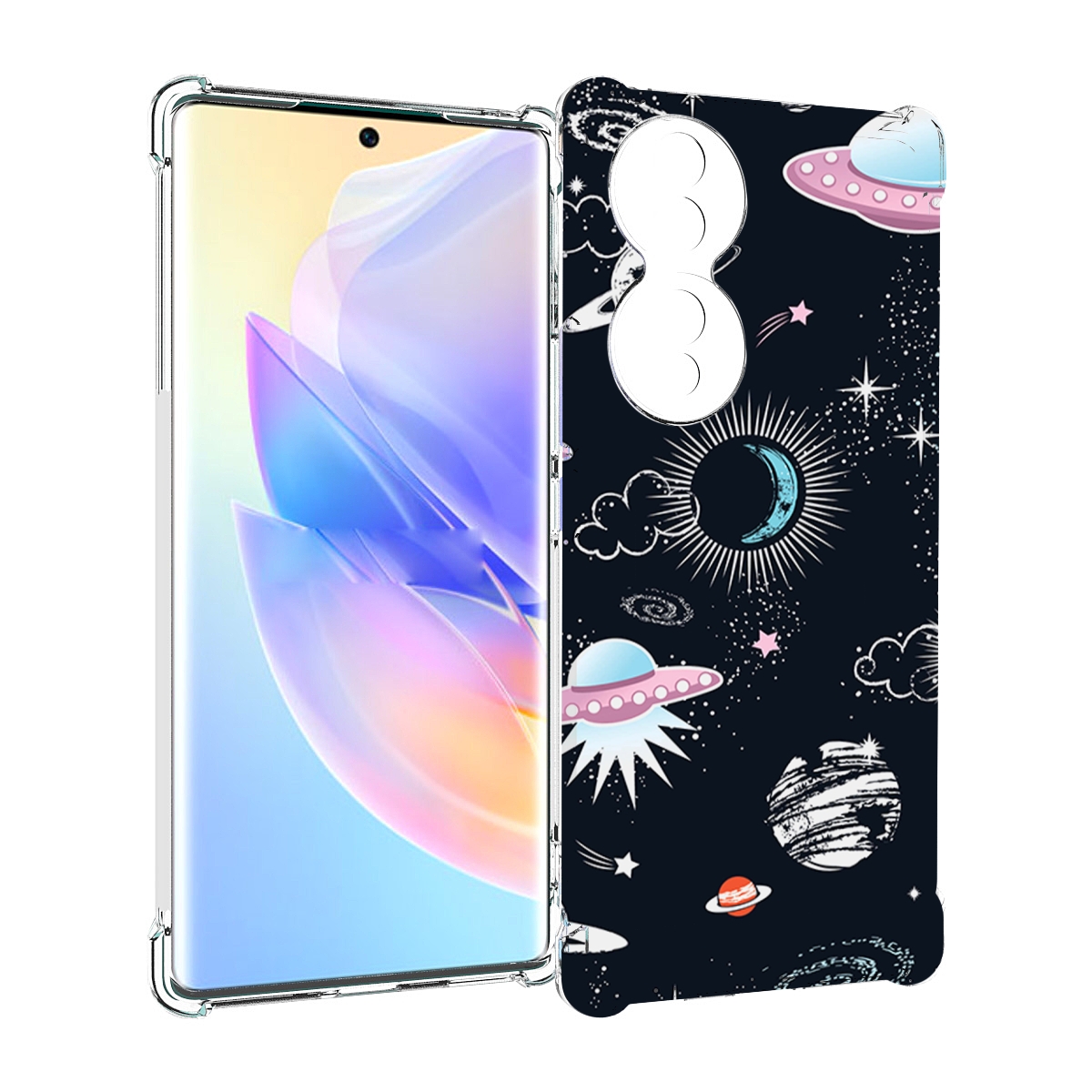 

Чехол MyPads космос-мини-картинки для Honor 70, Прозрачный, Tocco