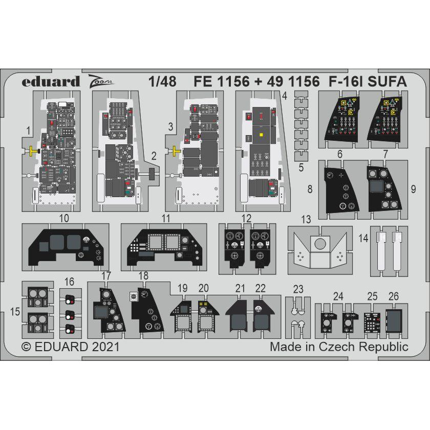 

FE1156 Eduard 1/48 Фототравление для Суххой-27УБ, стальные ремни, Однотонный, FE1156