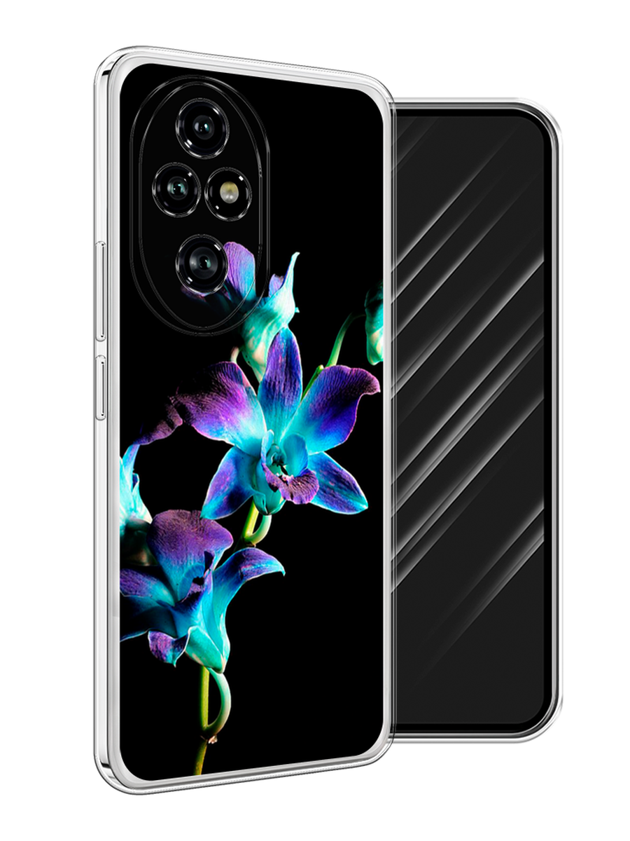 

Чехол Awog на Honor 200 Pro "Синий цветок на черном", Черный;голубой;синий, 6124850-1