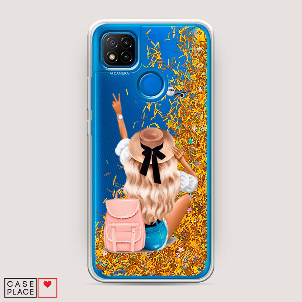 

Жидкий чехол с блестками "Автостопом самолетом" на Xiaomi Redmi 9C, 39090-1