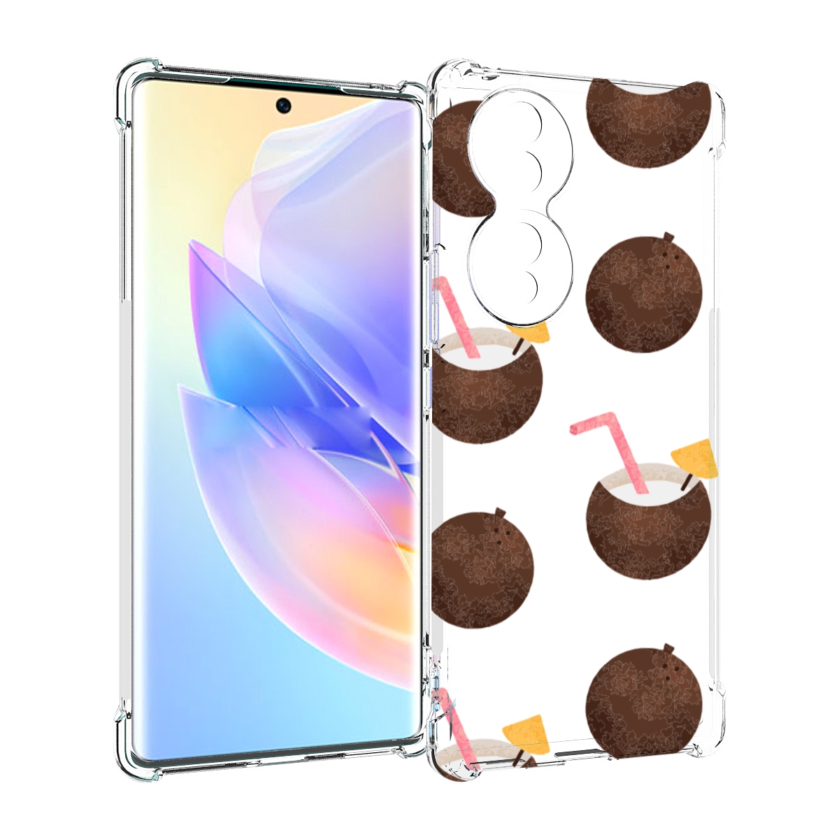 

Чехол MyPads кокосики для Honor 70, Прозрачный, Tocco