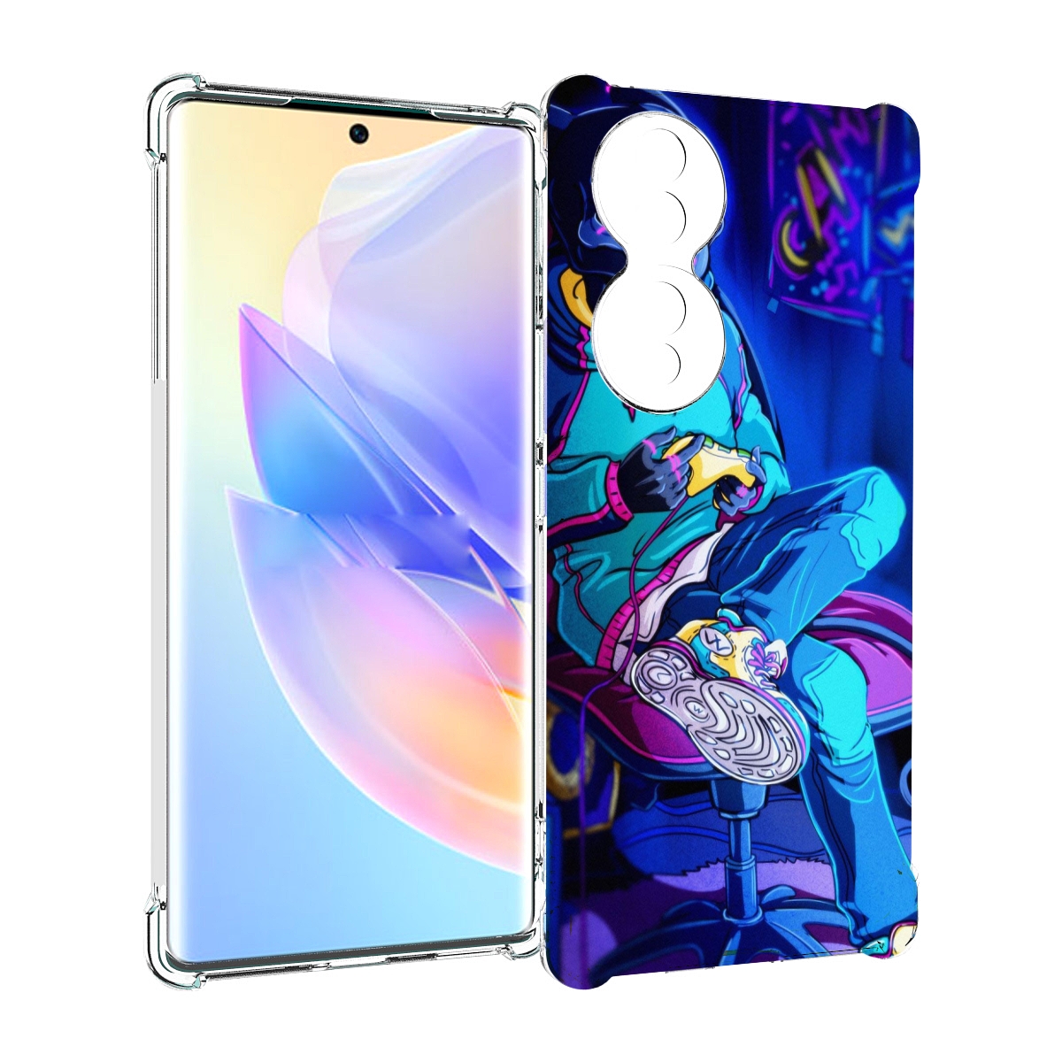 

Чехол MyPads киберпанк игрок для Honor 70, Прозрачный, Tocco