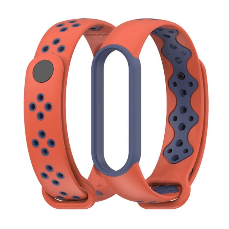 

Ремешок Mijobs для Xiaomi Mi Band 5,(красно-оранжевый/темно-синий)