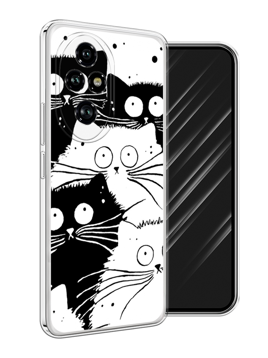 

Чехол Awog на Honor 200 Pro "Коты черно-белые", Черный;белый, 6124850-1