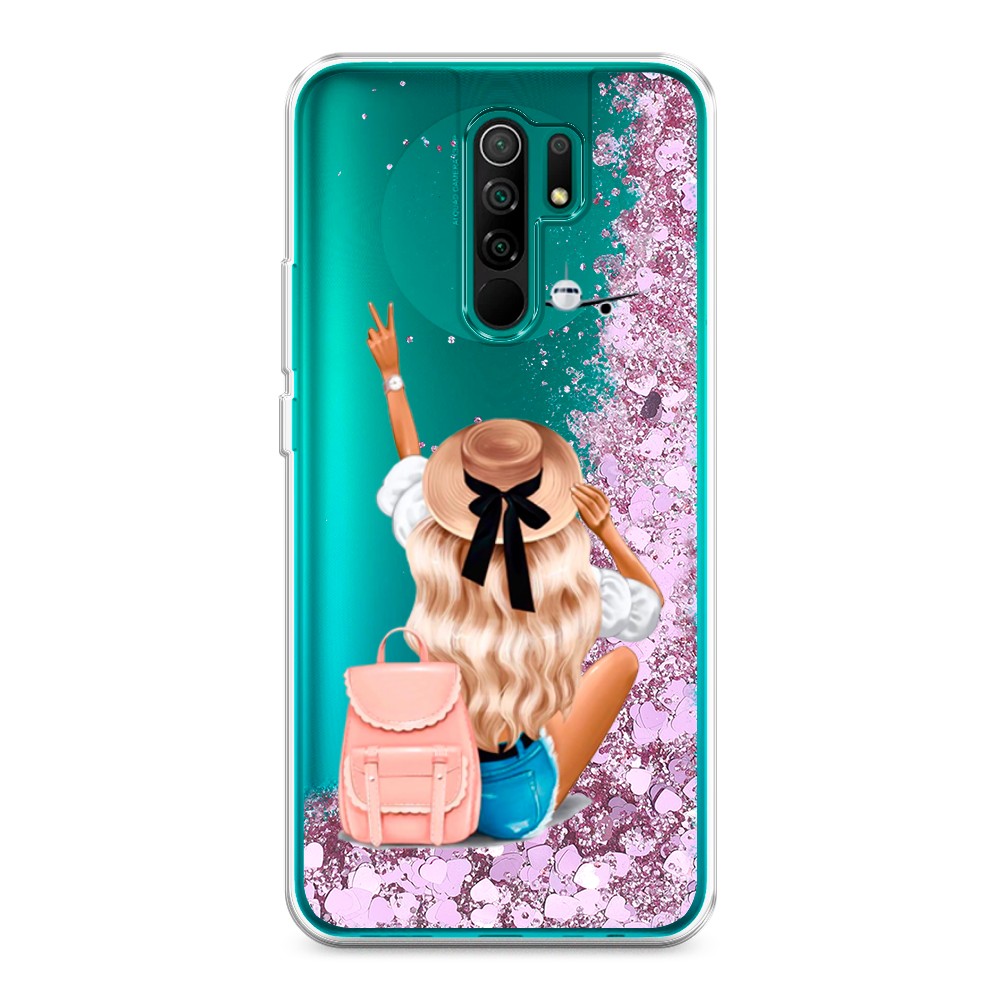 

Жидкий чехол с блестками "Автостопом самолетом" на Xiaomi Redmi 9, 38394-1