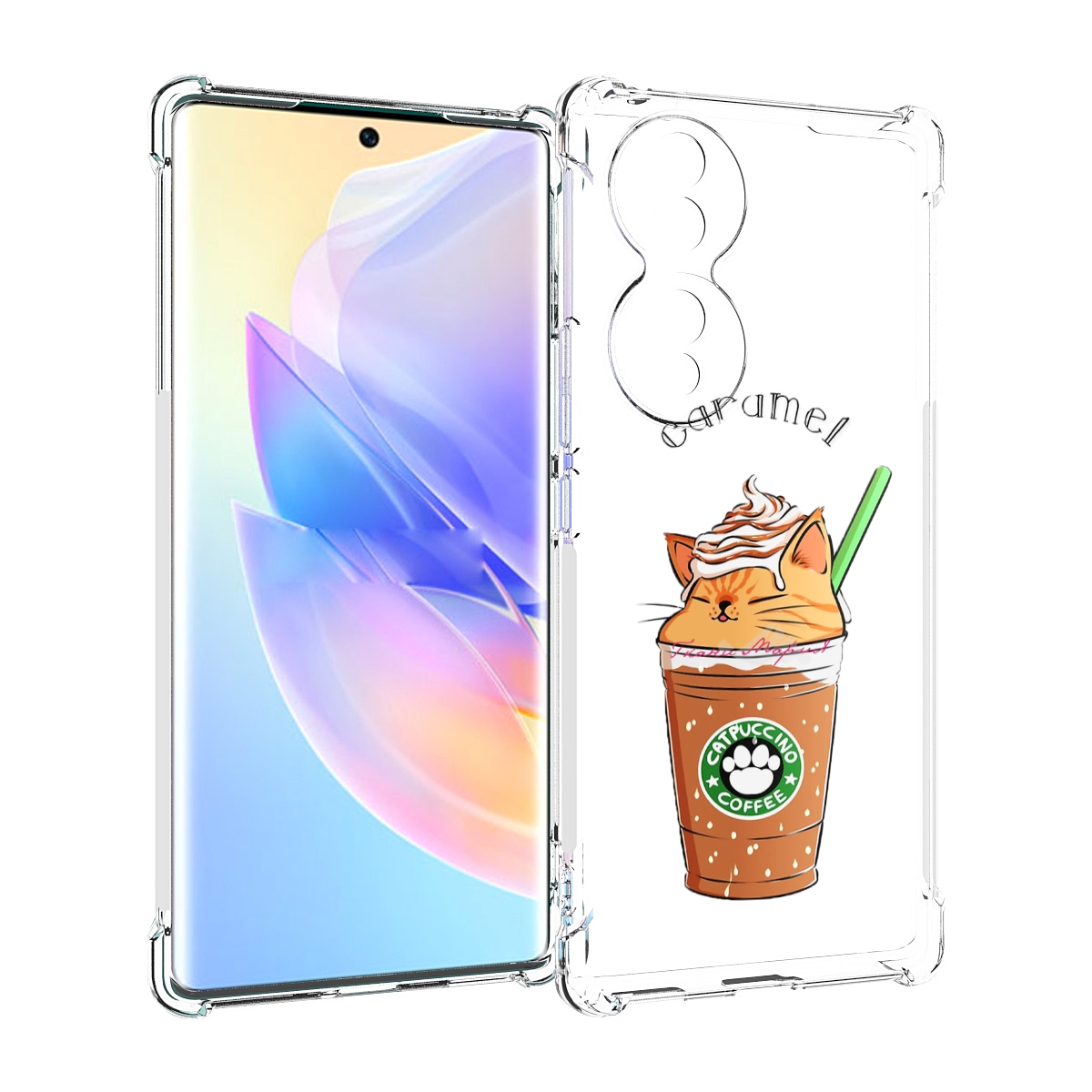 

Чехол MyPads карамельный напиток женский для Honor 70, Прозрачный, Tocco