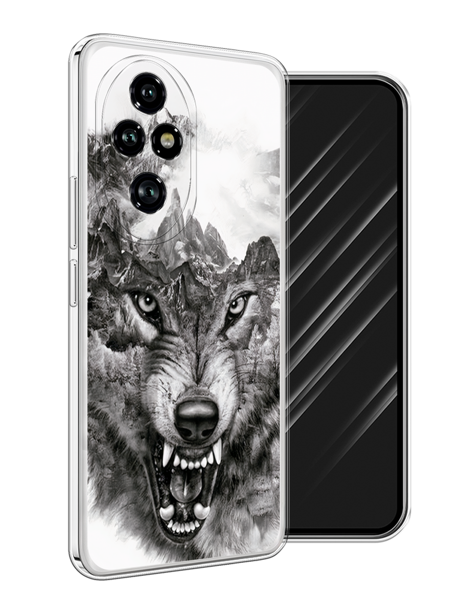 

Чехол Awog на Honor 200 Pro "Волк в горах", Серый;белый;бежевый, 6124850-1